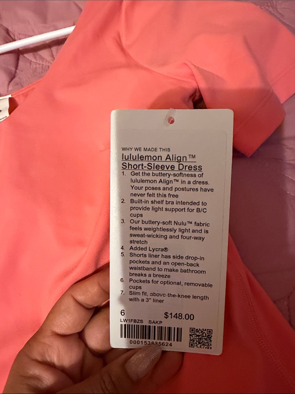 lululemon athletica Align™ Short-Sleeve Dress — Coral